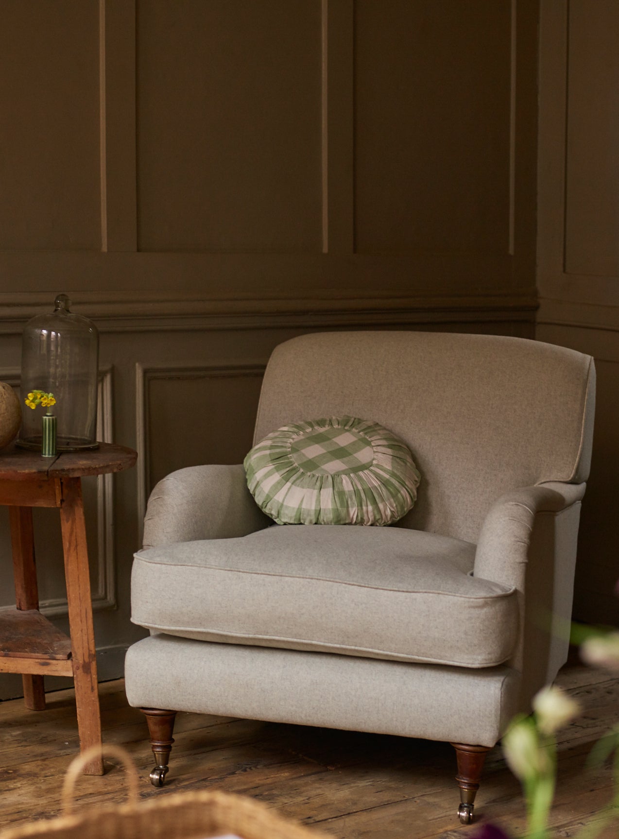 Orla Round Gingham Cushion