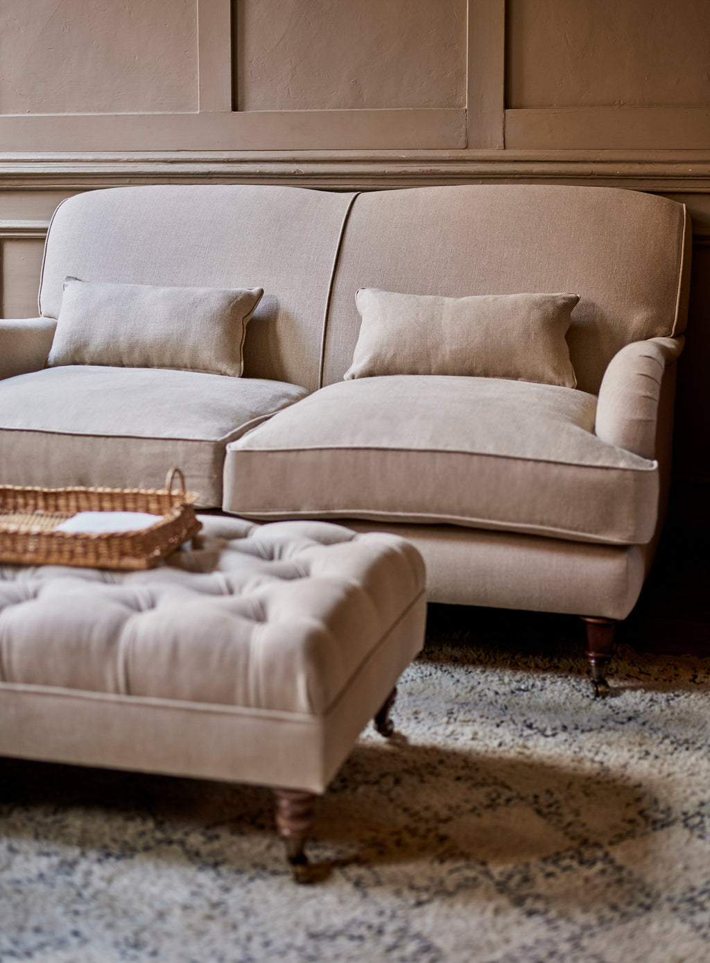 Abington Sofa, Two Seater, Dark Olive Velvet