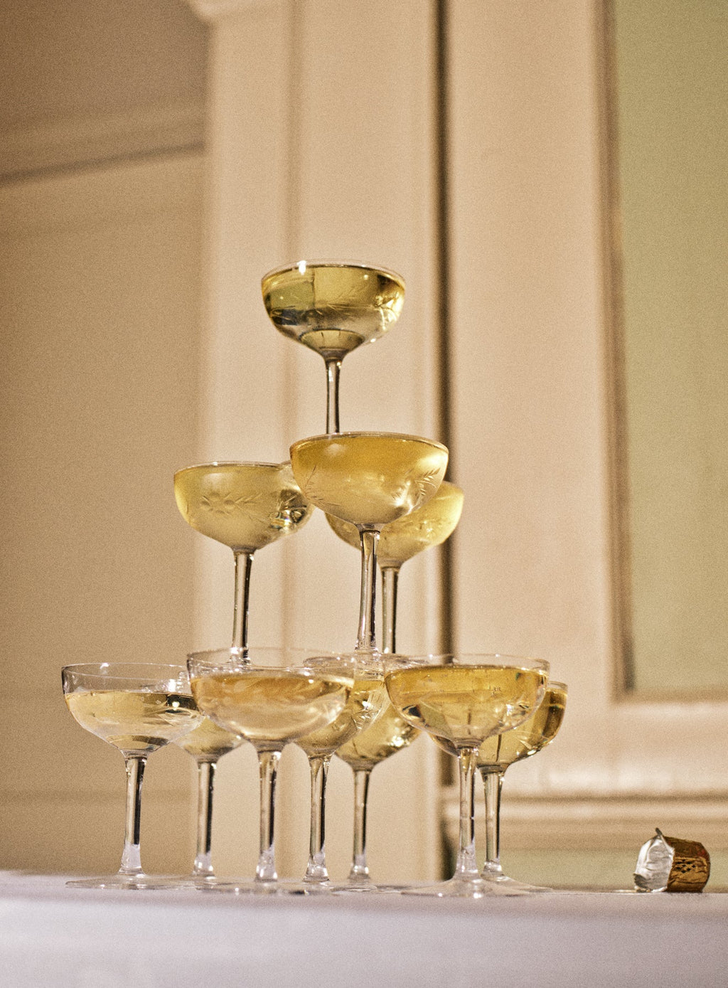 Dillie Champagne Saucers, Set of Four