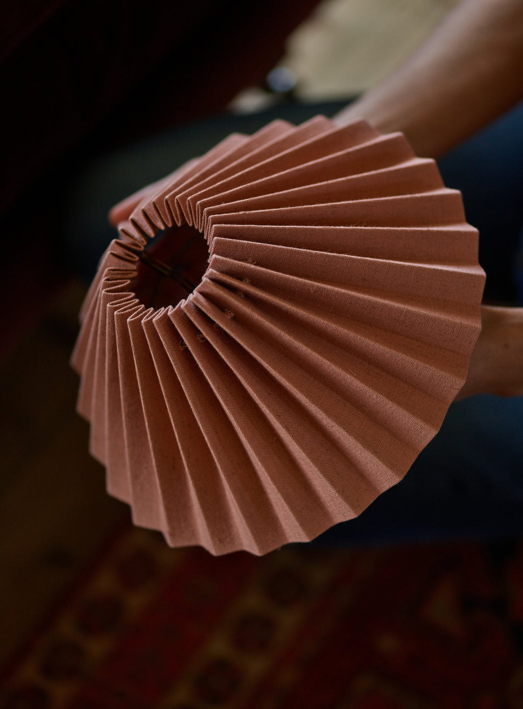 Nora Pleated Lampshade, Small, Plaster Pink