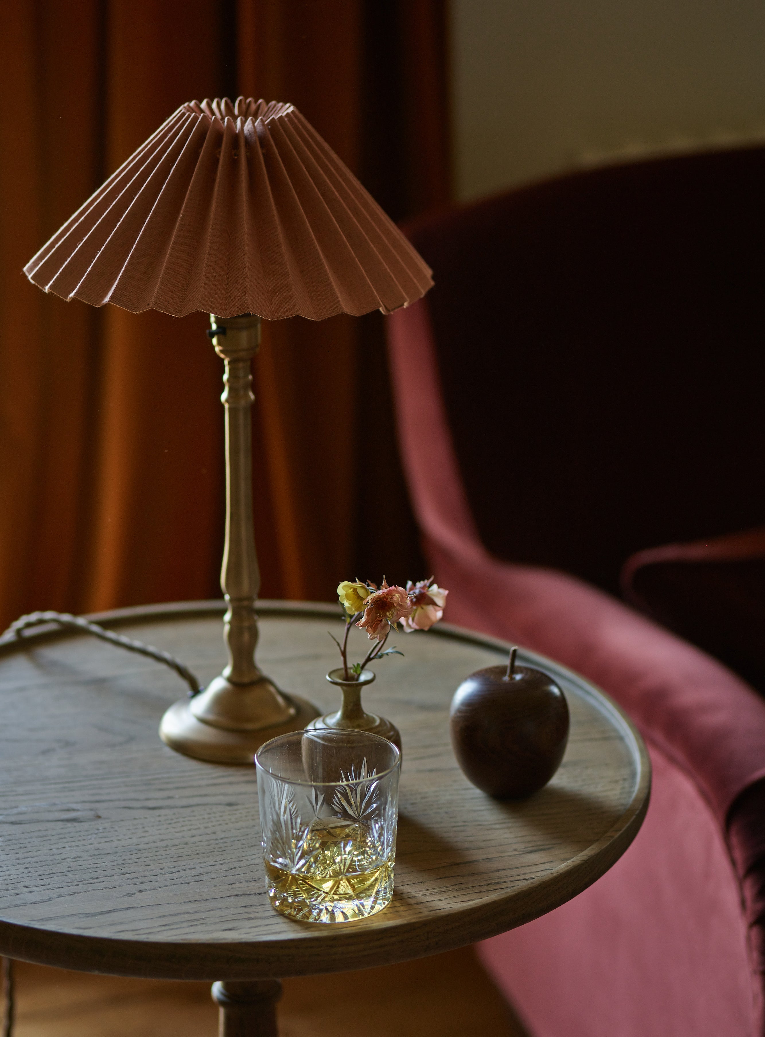 Nora Pleated Lampshade, Small, Plaster Pink