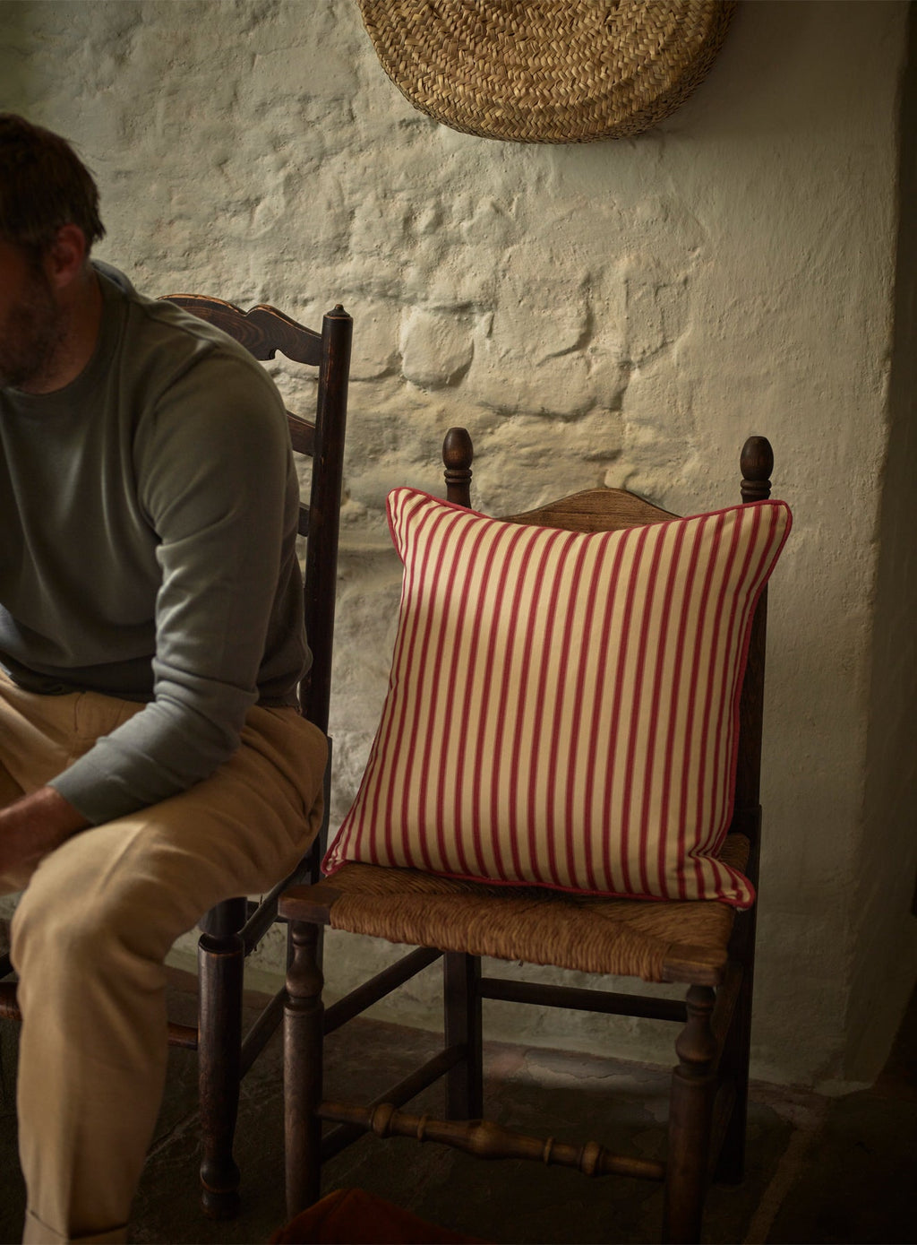 Monroe Red Stripe Cushion