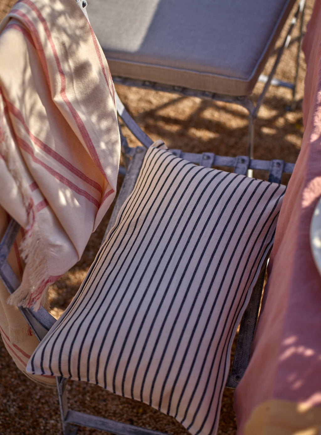 Handwoven Cotton Cushion Cover, Black Stripe