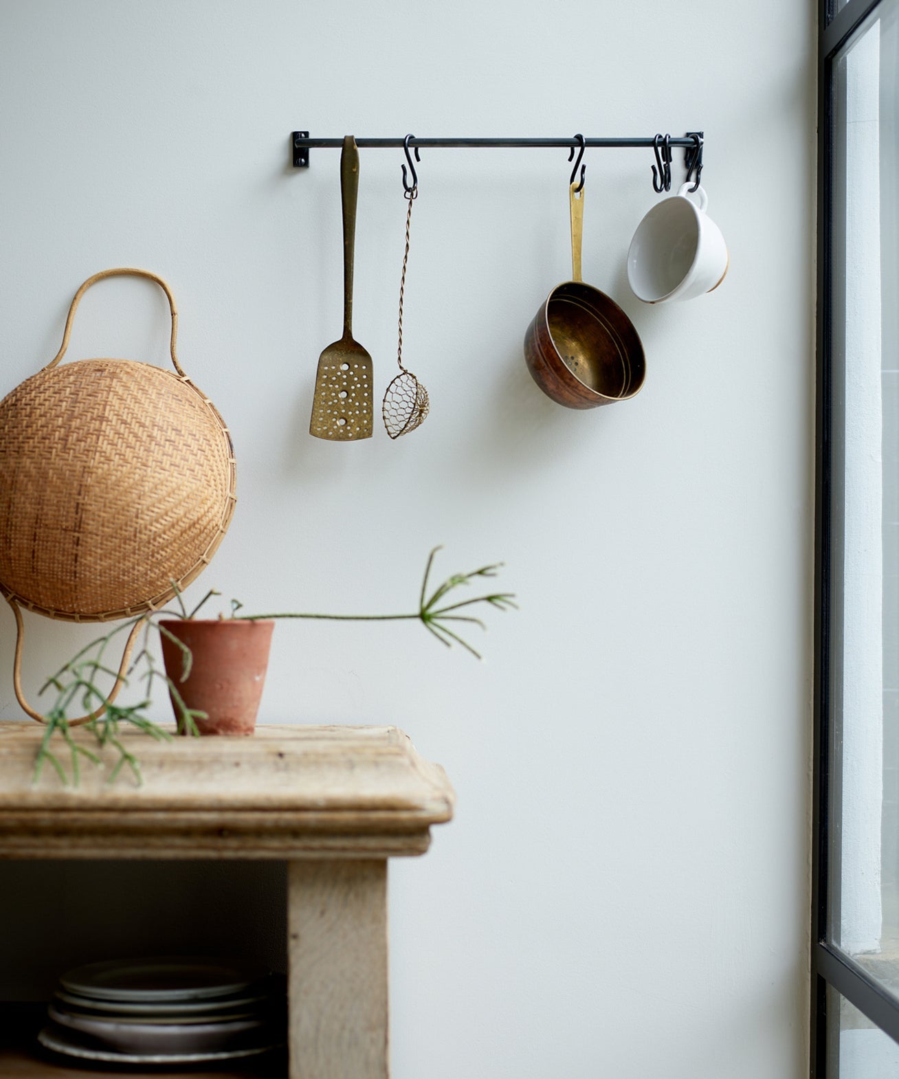Grove Hanging Rail, Blackened Brass