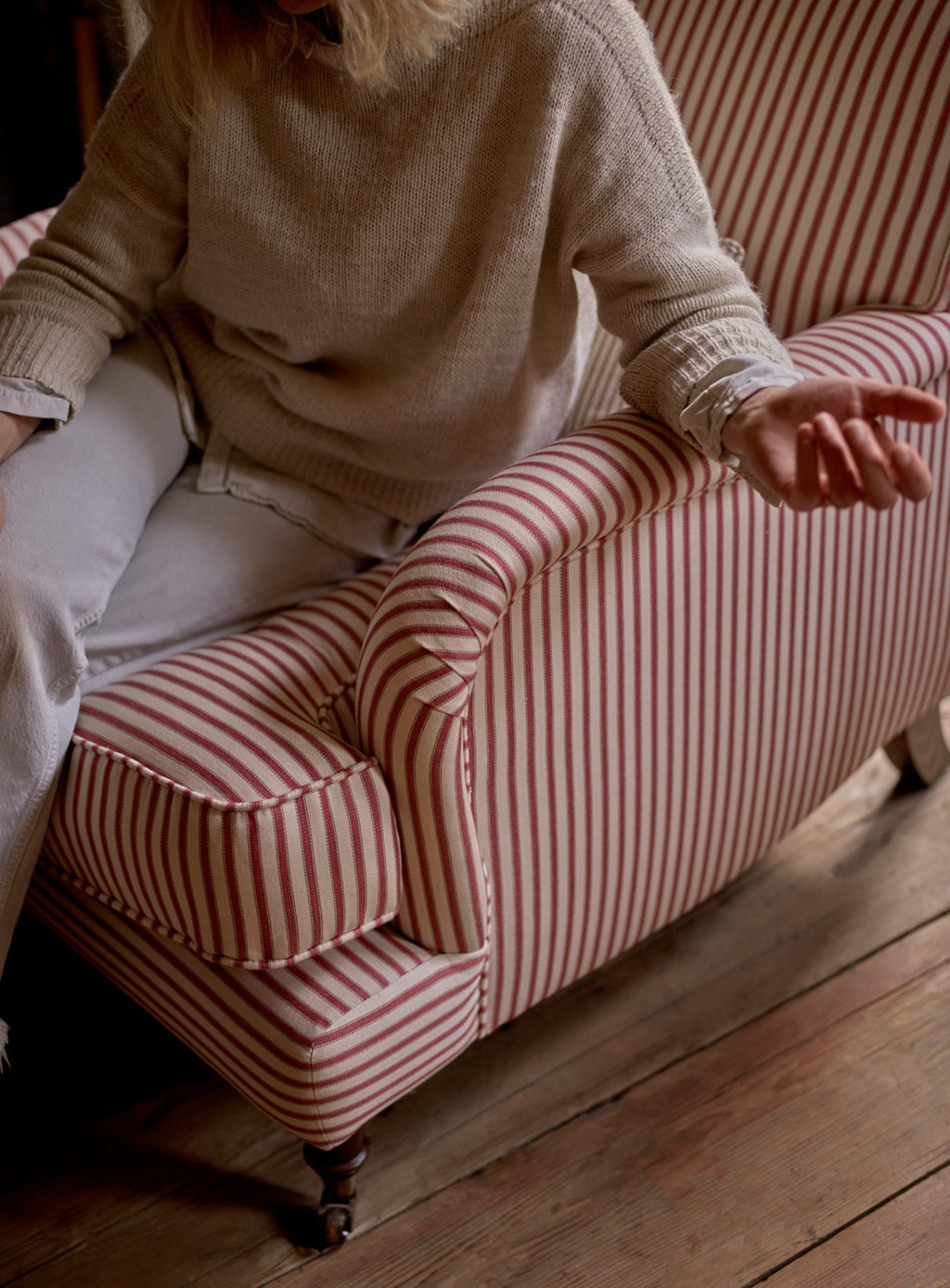 Abington Armchair, Heritage Red Stripe