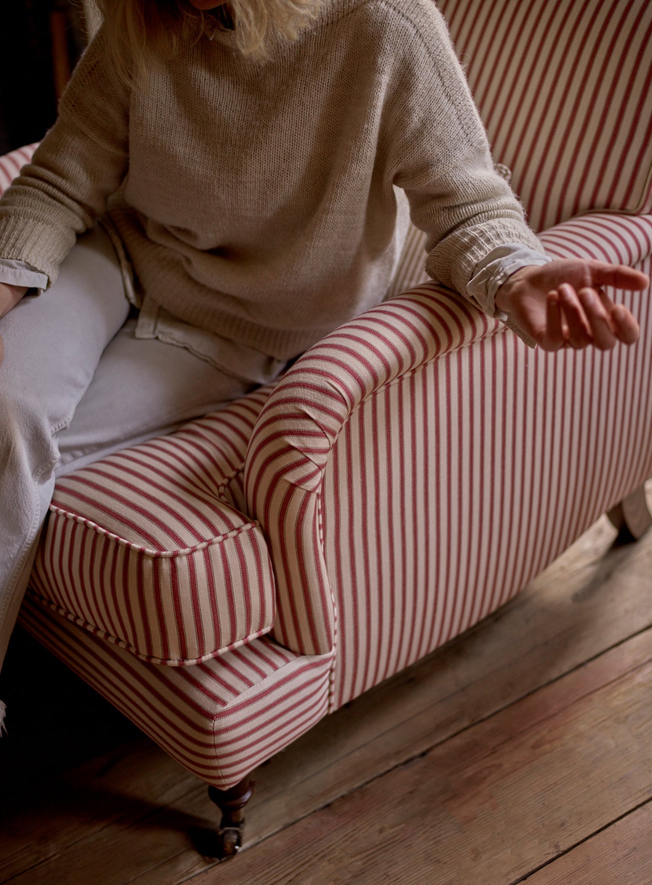 Abington Armchair, Heritage Red Stripe
