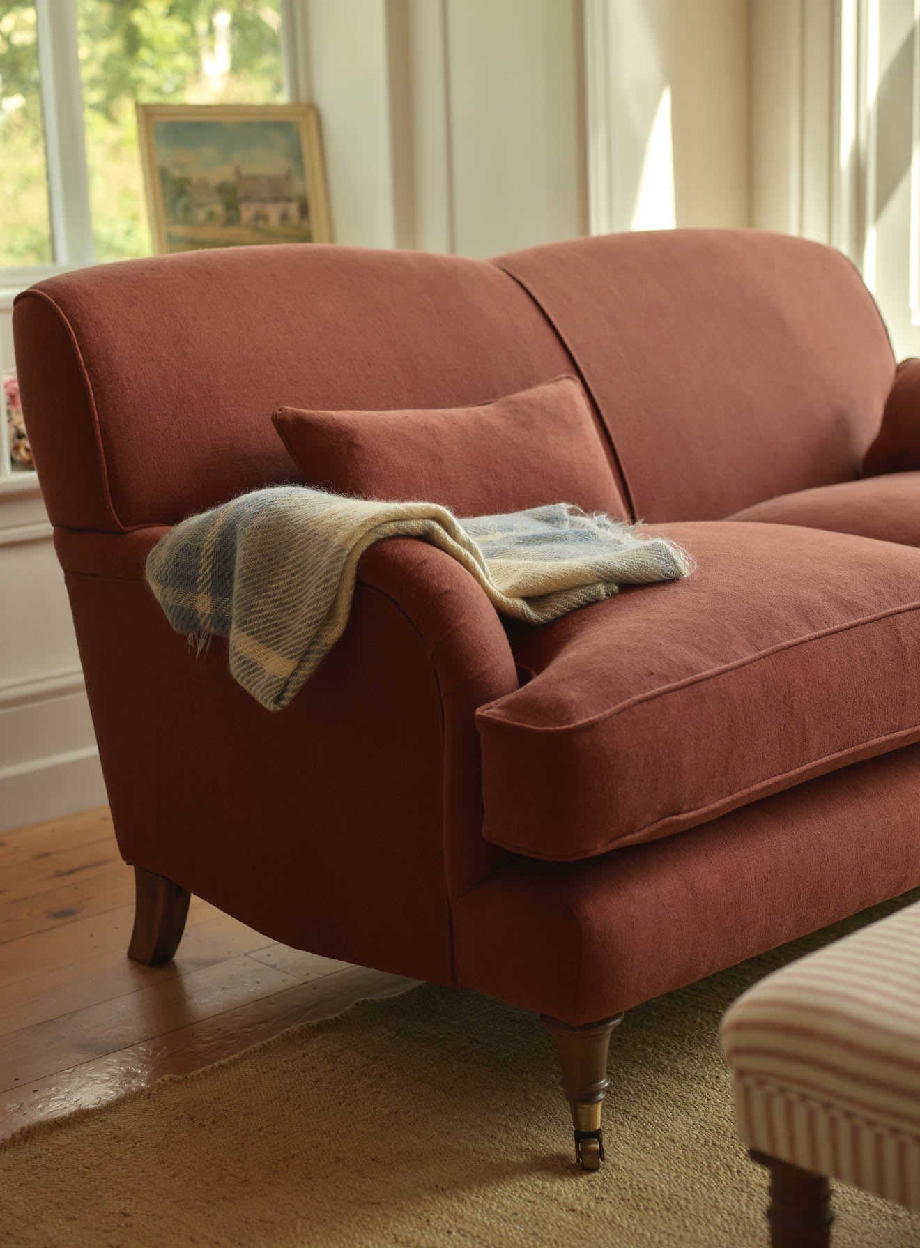 Abington Sofa, Two Seater, Rust Linen