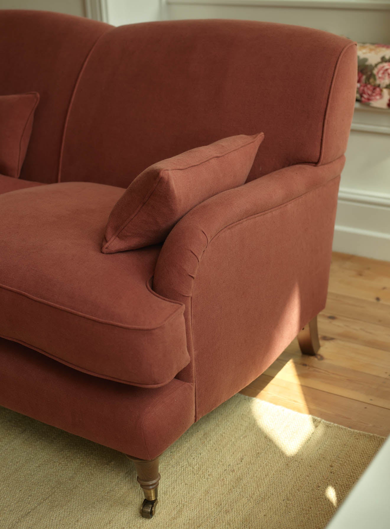 Abington Sofa, Two Seater, Rust Linen