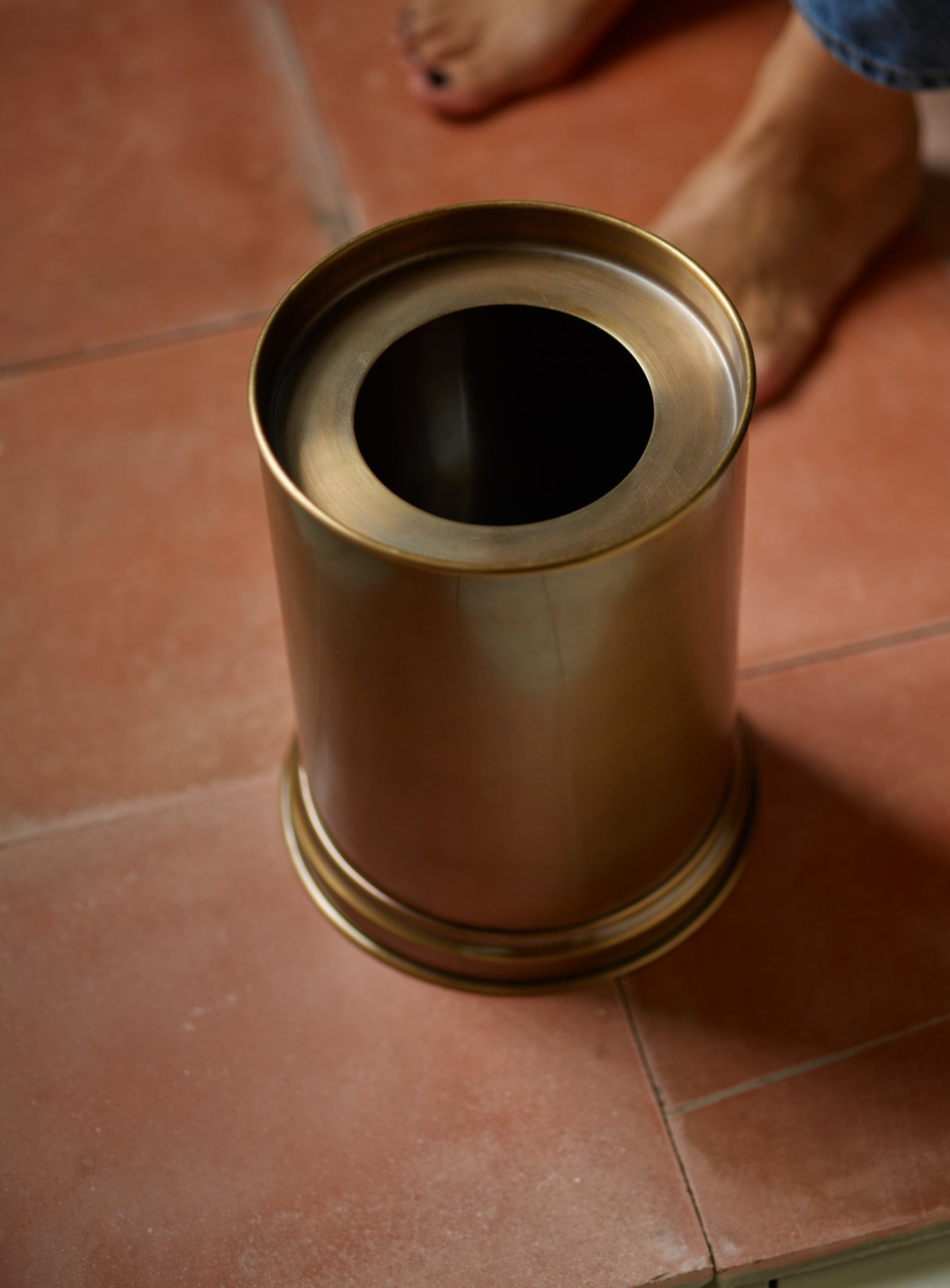 Bilton Bathroom Bin, Antique Brass