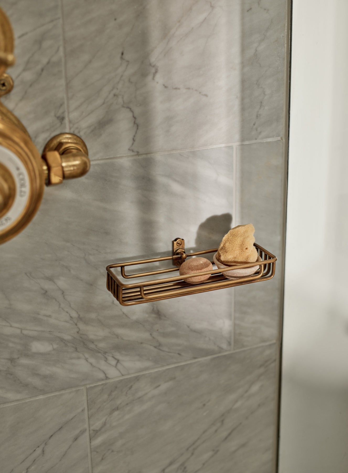 Bilton Shower Caddy, Antique Brass