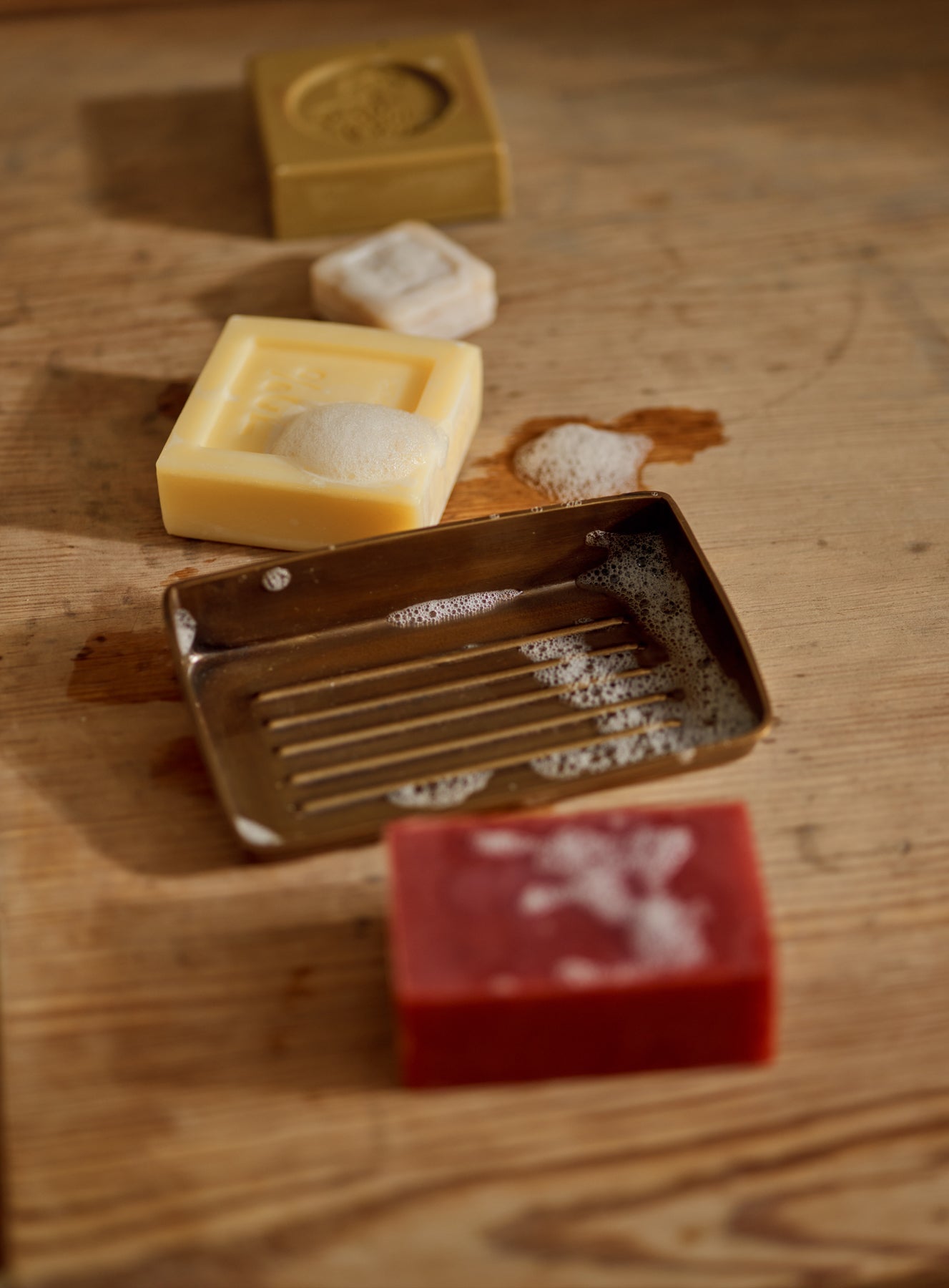 Bilton Soap Dish, Antique Brass