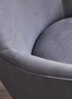 Bromley Wingback Chair, Grey Linen (Black Legs)