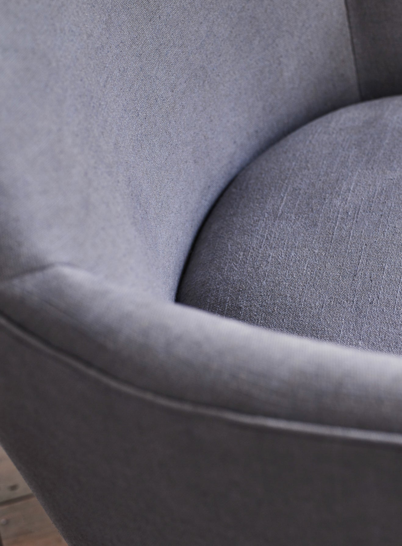 Bromley Wingback Chair, Grey Linen (Black Legs)