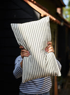 Handwoven Cotton Cushion Cover, Black Stripe