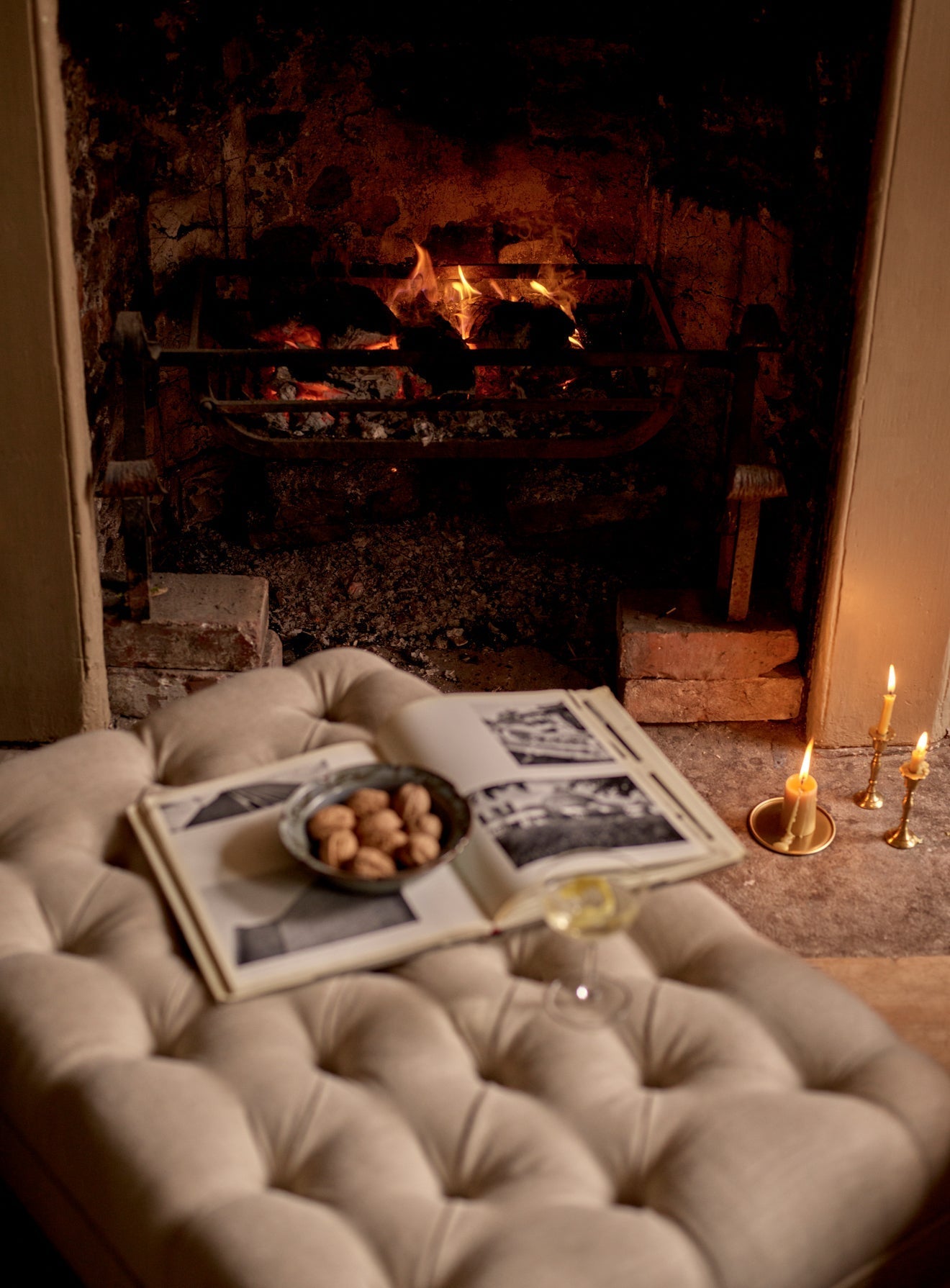 Elbert Footstool, Straw Cotton