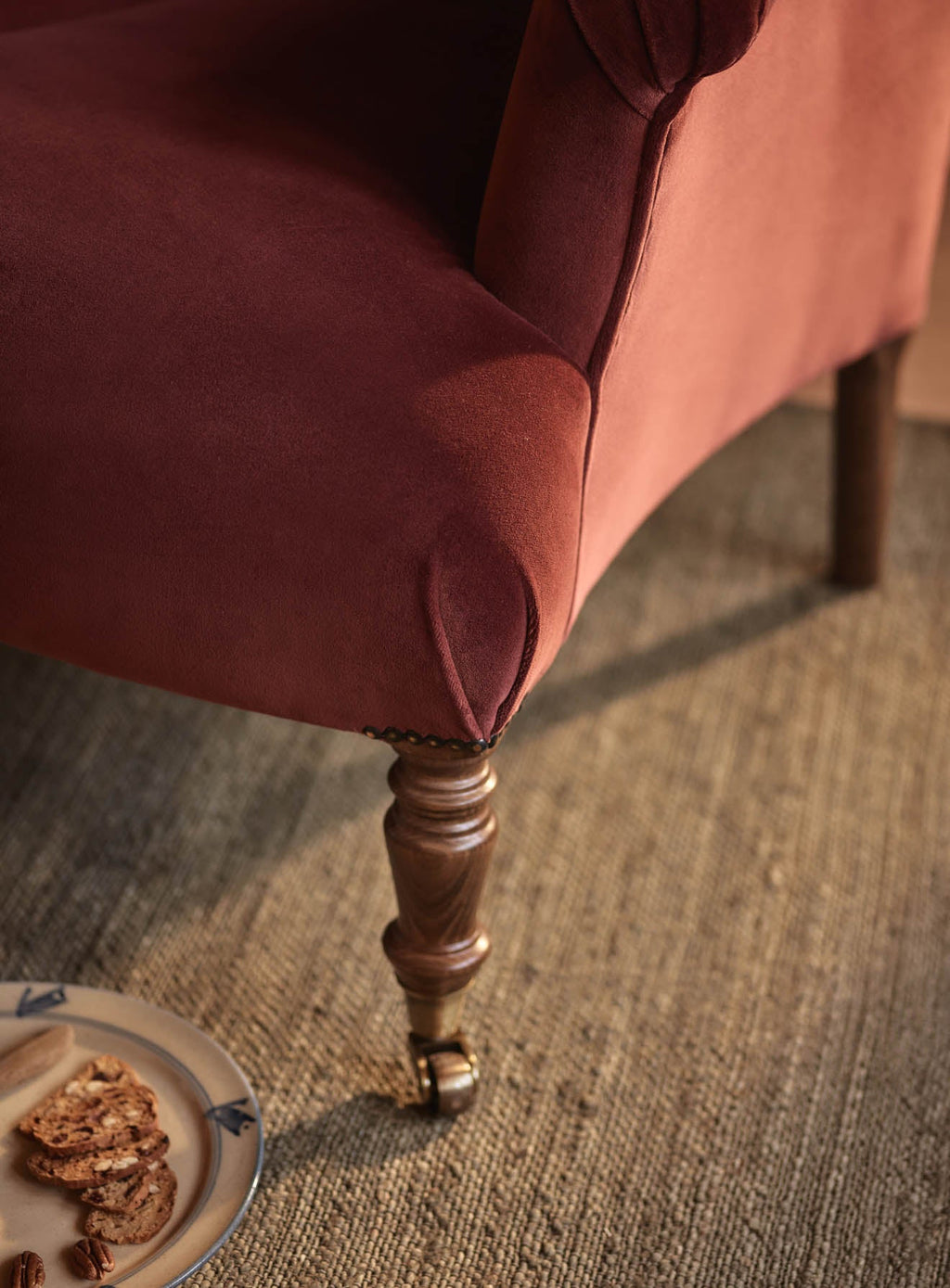 Finley Armchair, Rust Velvet