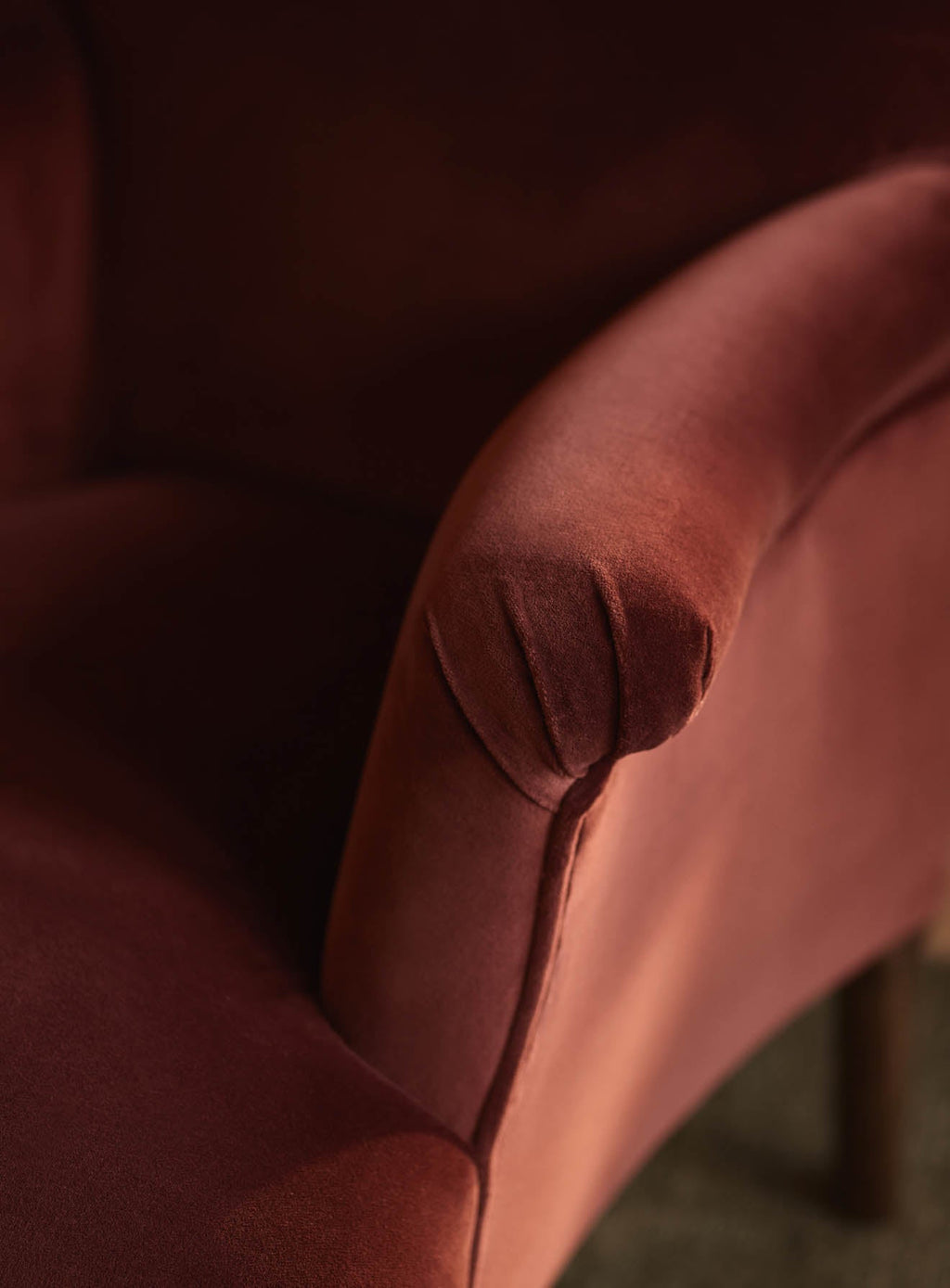 Finley Armchair, Rust Velvet
