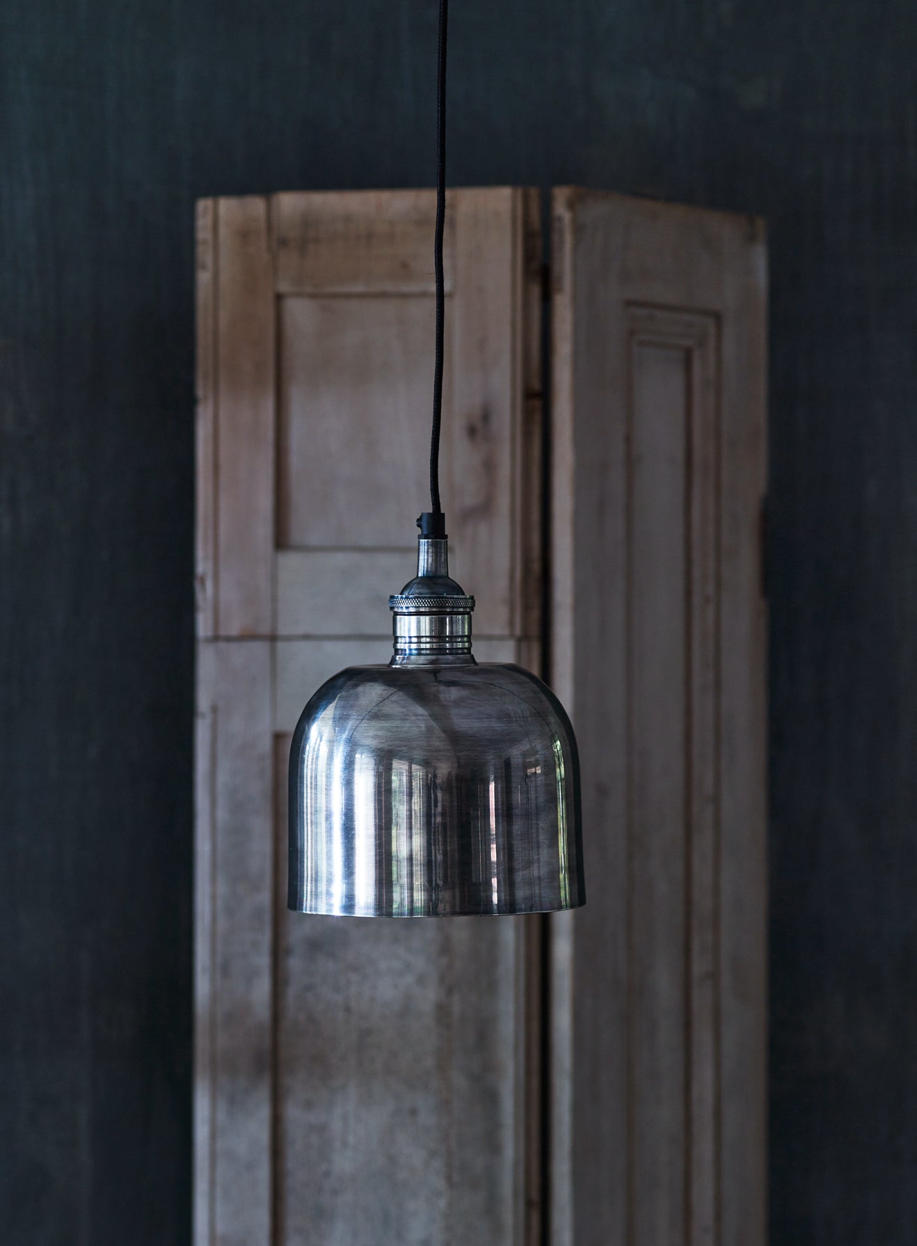 Flori Pendant, Tarnished Silver