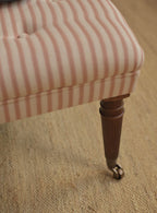 Freyer Footstool, Square, Heritage Pink Stripe