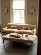 Freyer Footstool, Rectangular, Natural Wool