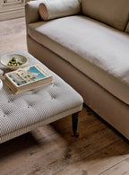 Freyer Footstool, Square, Heritage Mole Stripe