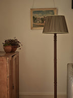 Gathered Silk Lampshade, Large, Olive