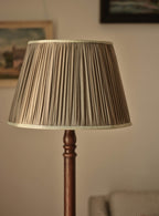 Gathered Silk Lampshade, Large, Olive