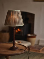 Gathered Silk Lampshade, Medium, Olive