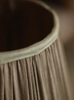 Gathered Silk Lampshade, Medium, Olive