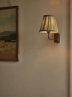 Gathered Silk Lampshade, Small, Sage