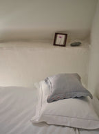 Grace Hand Embroidered Scalloped Cushion, Powder Blue