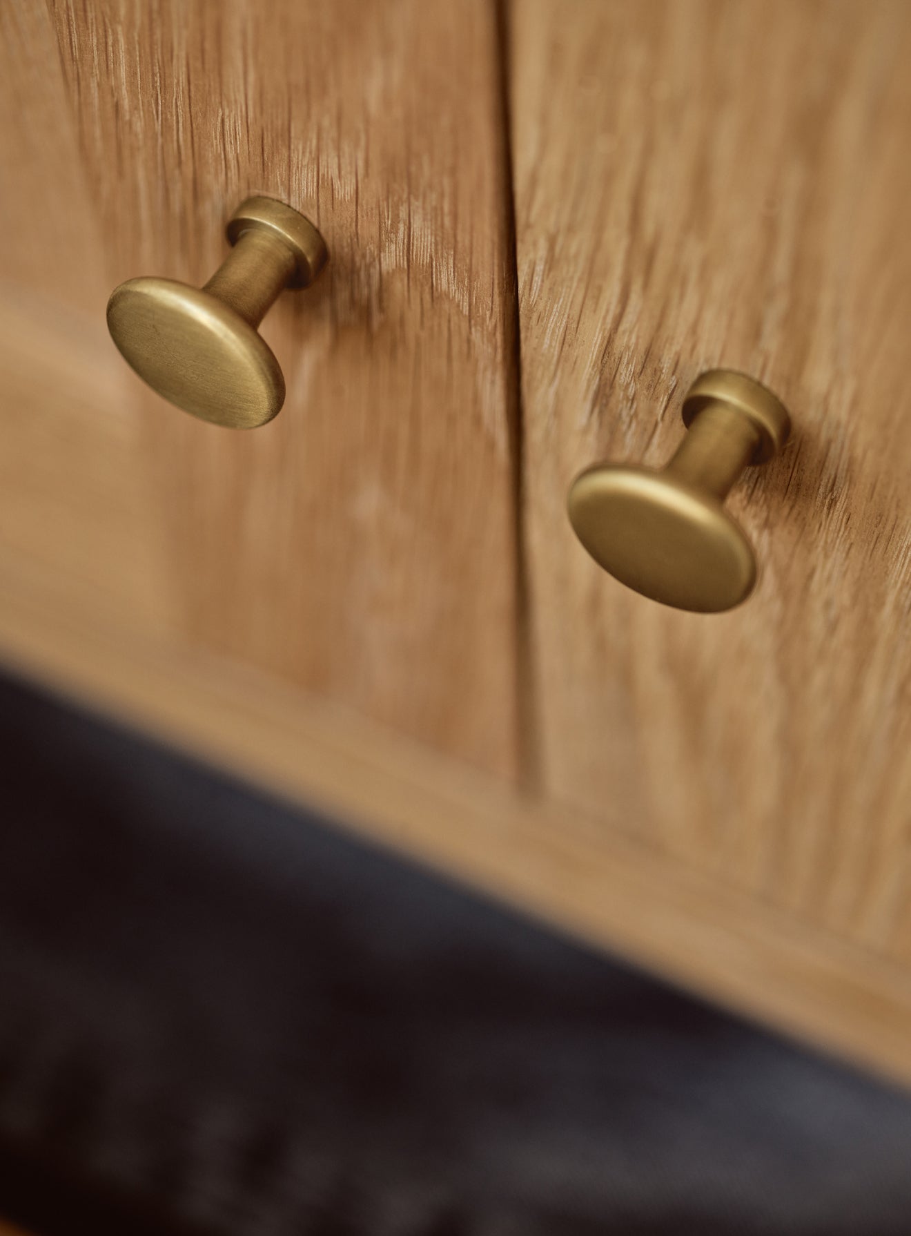 Grove Flattened Knob, Matt Brass