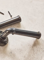 Grove Levered Door Handles, Blackened Brass