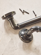 Grove Levered Door Handles, Blackened Brass