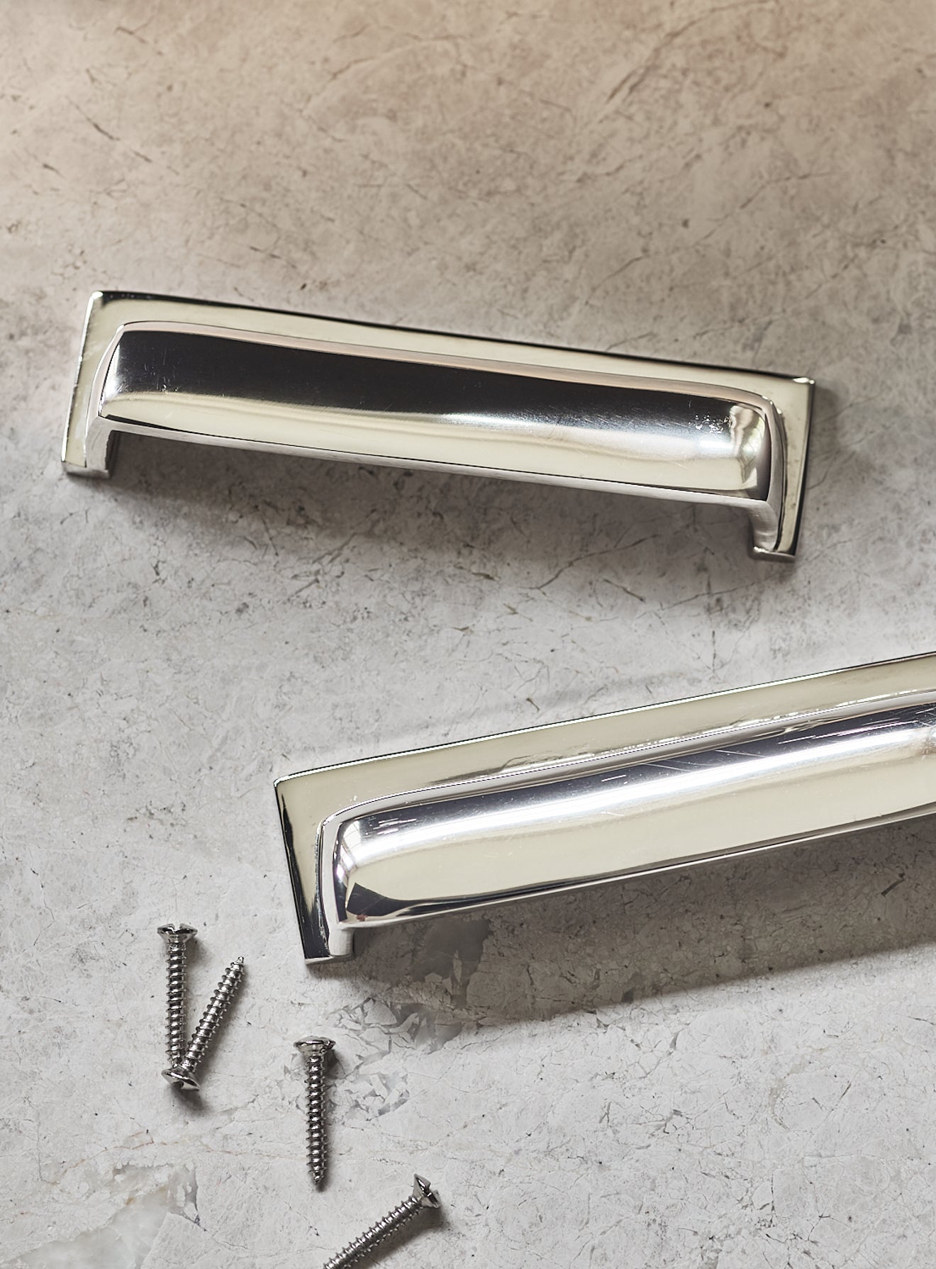 Grove Rectangular Cup Handle, Bright Nickel