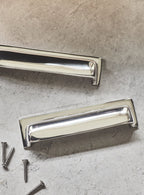 Grove Rectangular Cup Handle, Bright Nickel