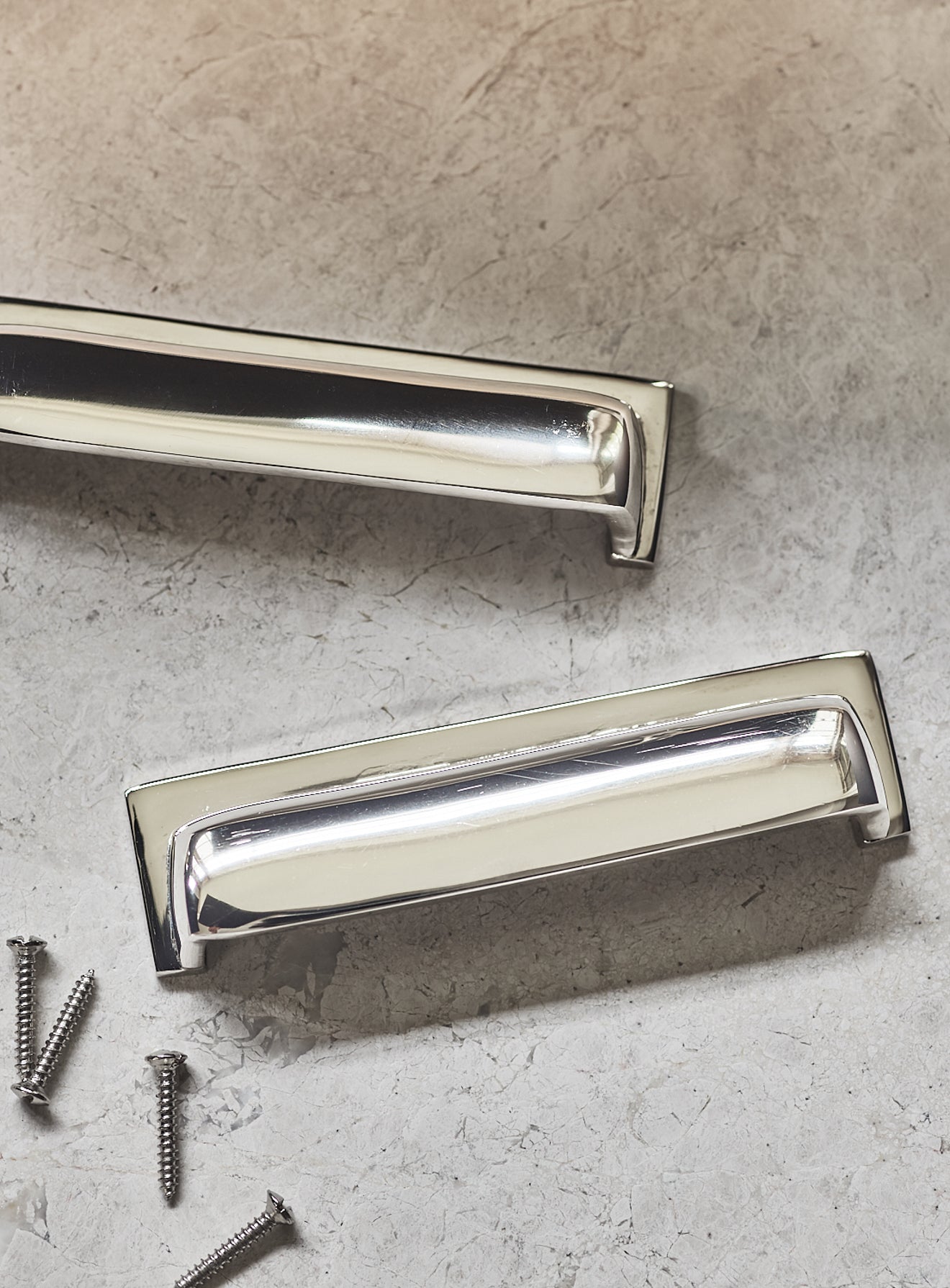 Grove Rectangular Cup Handle, Bright Nickel