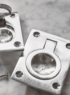 Grove Rectangular Ring Pull Handle, Large, Matt Nickel