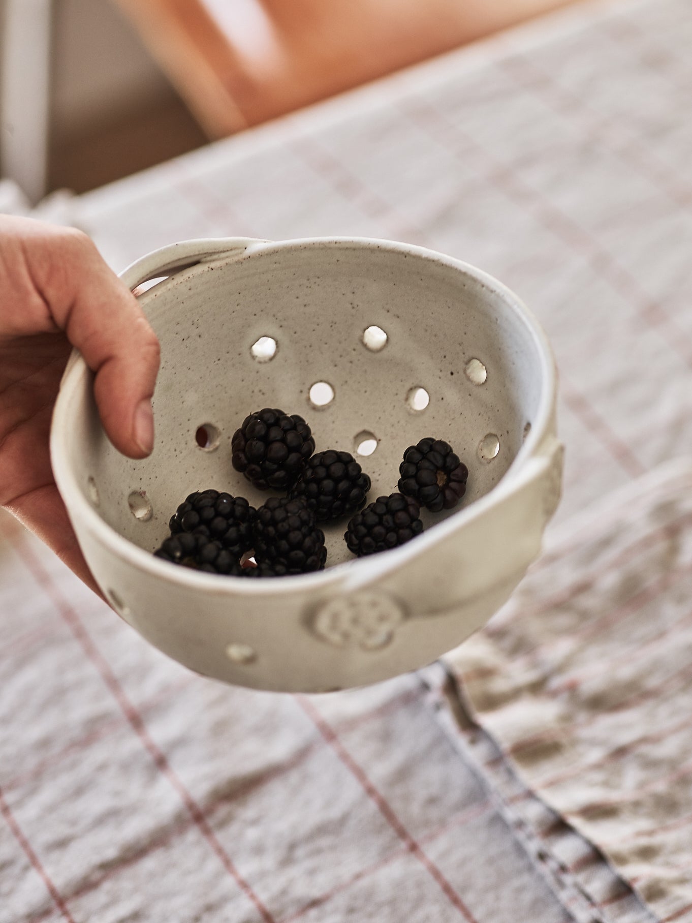 Handmade Stoneware Berry Colander