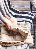 Handwoven Cotton Mattress, Faded Peach Stripe