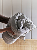 Handwoven Cotton Mattress, Grey Stripe