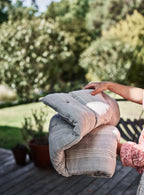 Handwoven Cotton Mattress, Grey Stripe
