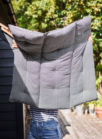 Handwoven Cotton Mattress, Gingham Black Check