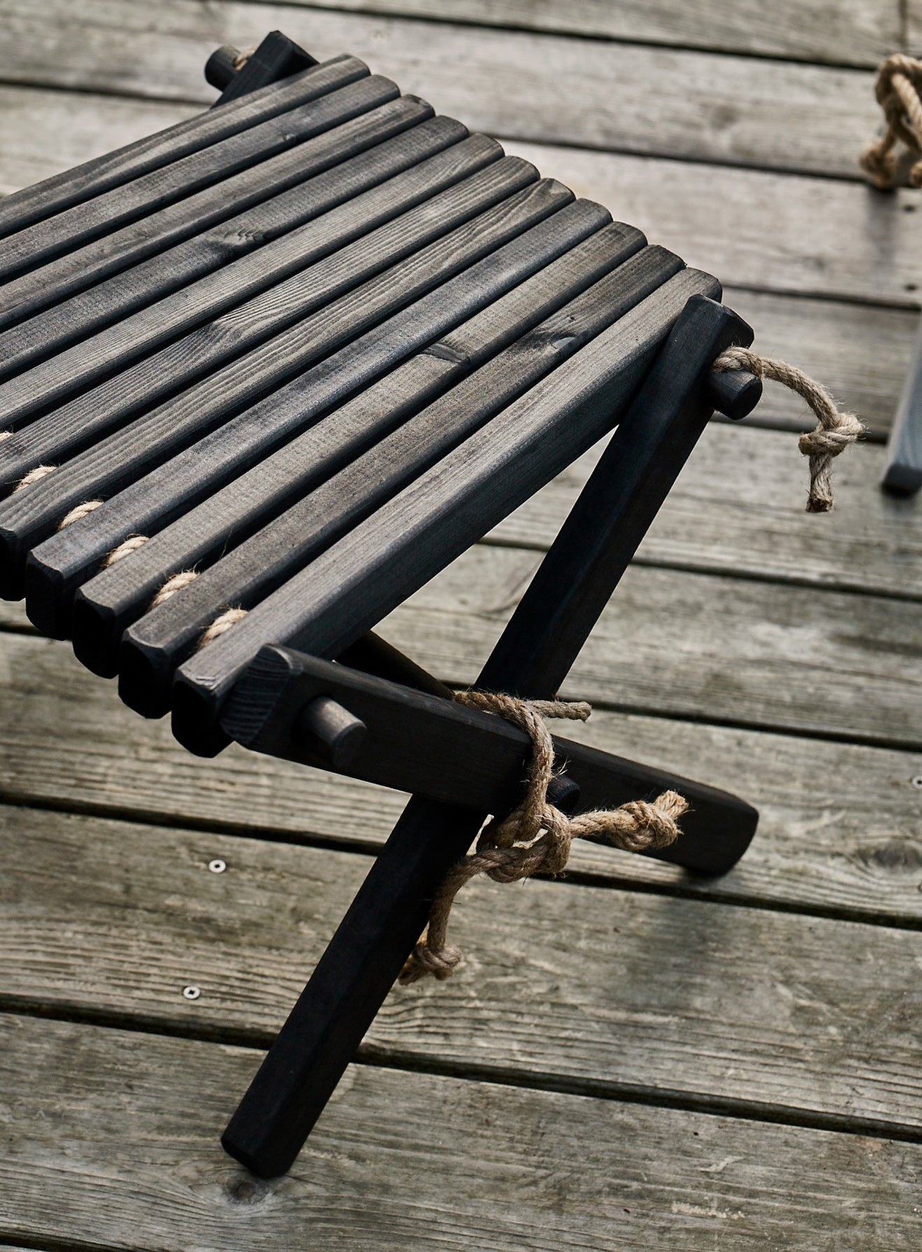 Harmen Outdoor Stool, Black Oiled