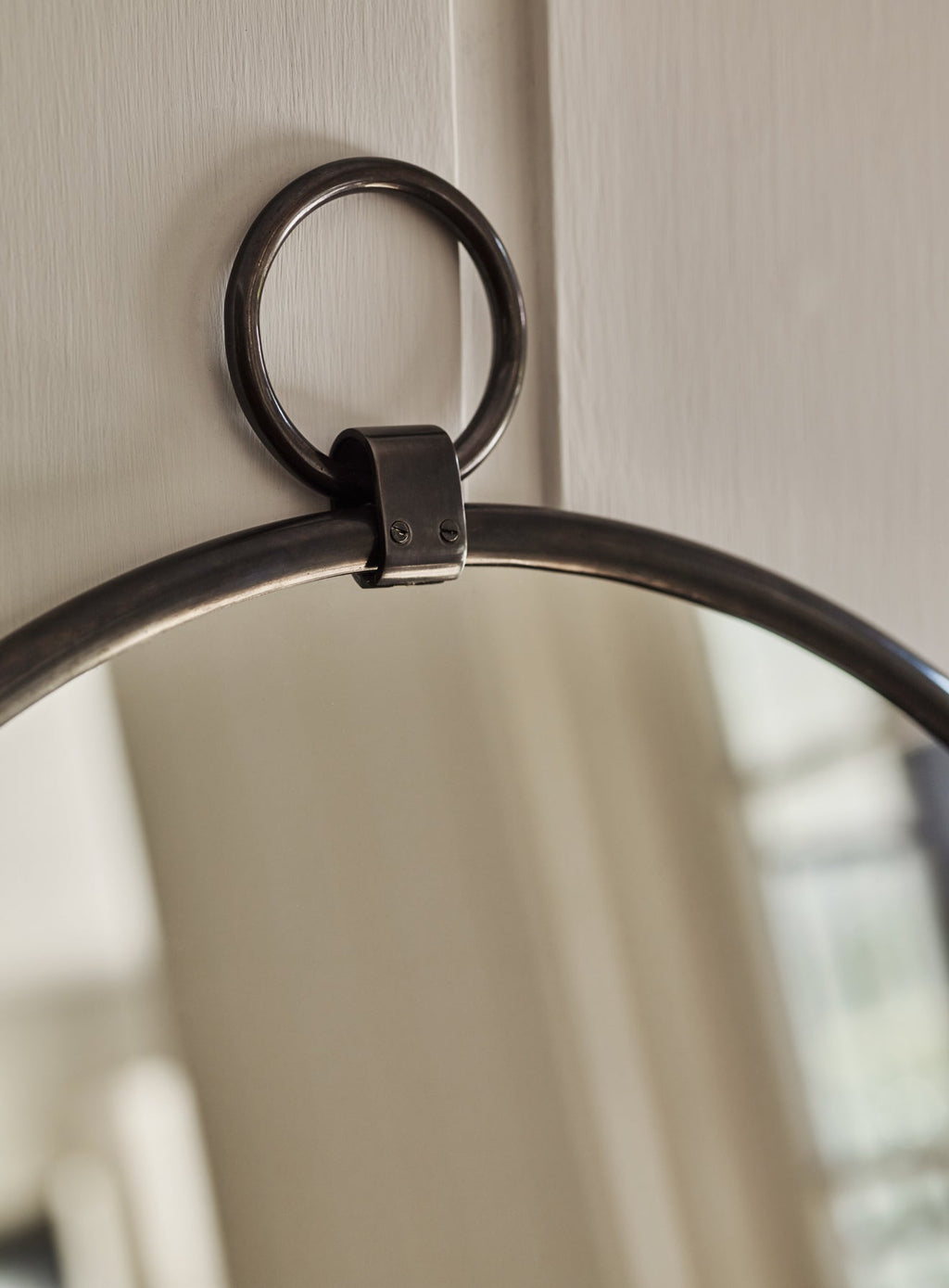 Indar Hanging Mirror, Blackened Brass