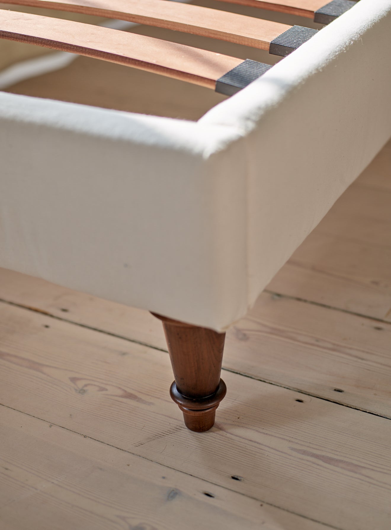 Mila Bed Base, Blue Ticking Stripe