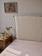 Mila Headboard, Blue Ticking Stripe