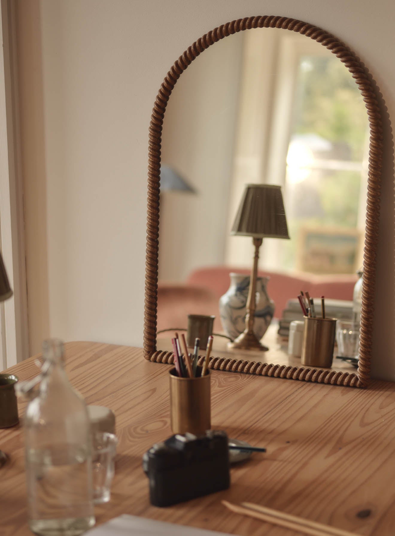 Moray Twisted Oak Mirror, Arched