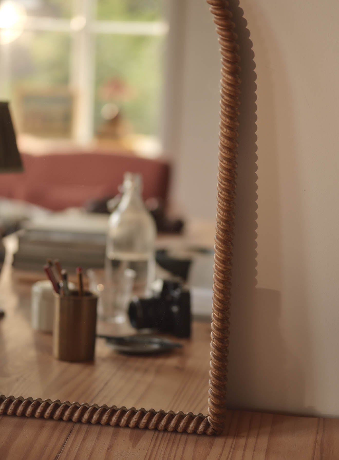 Moray Twisted Oak Mirror, Arched