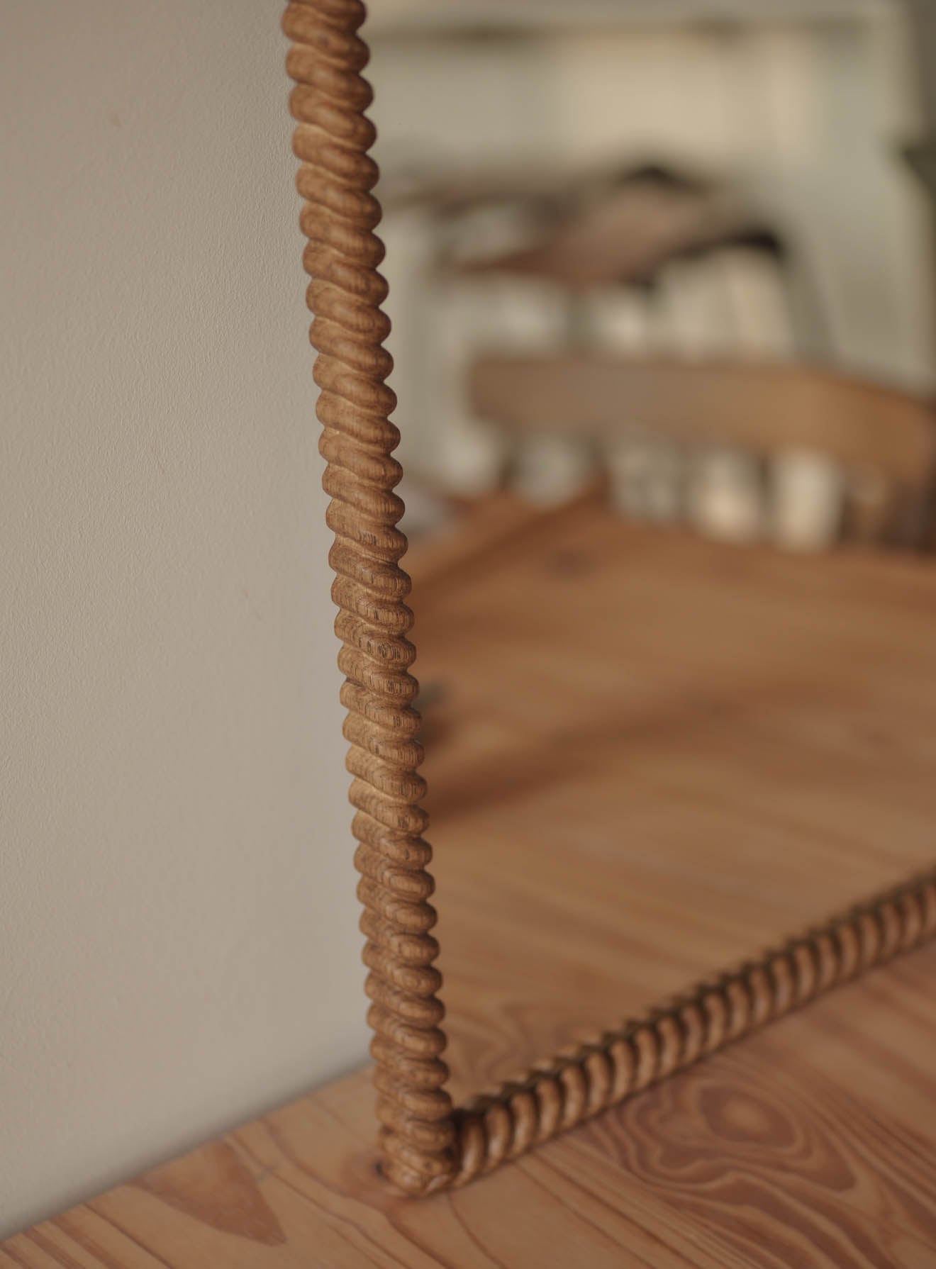 Moray Twisted Oak Mirror, Rectangular